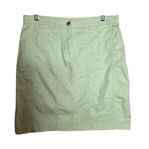Jones New York Light Green Denim Skirt 100% Cotton Knee Length Size 8